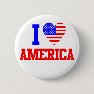 I Love America 6 Cm Round Badge