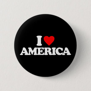 I LOVE AMERICA 6 CM ROUND BADGE