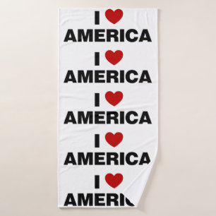 I Love America Bath Towel