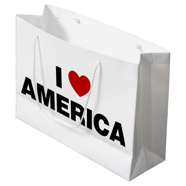 I Love America  Large Gift Bag (Front Angled)