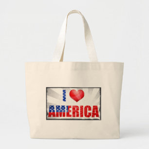 I Love America Large Tote Bag