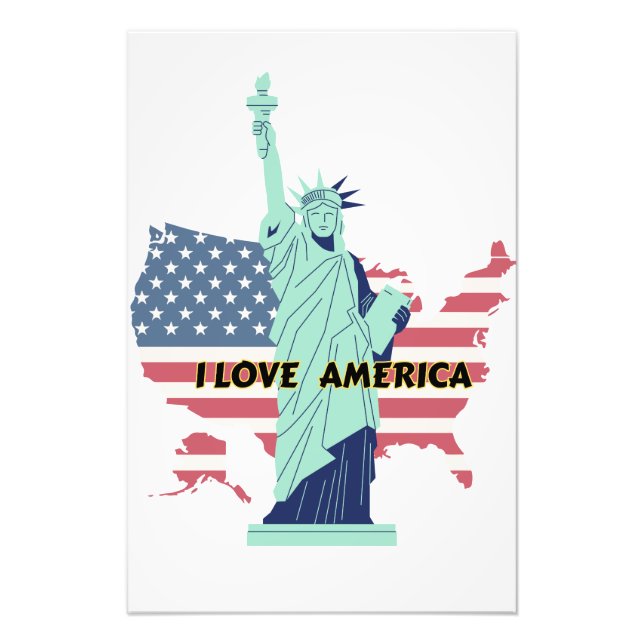 I Love America – Liberty & Pride T-Shirt Photo Print (Front)