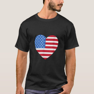 I love America Love Flag heart 4th of July T-Shirt