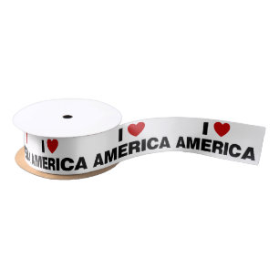 I Love America Satin Ribbon