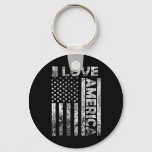 I Love America Shirt Usa Flag 4th July Independenc Key Ring
