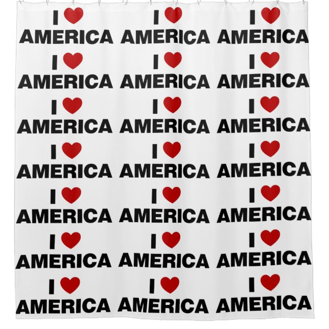 I Love America Shower Curtain (Front)