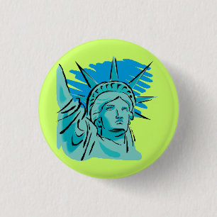 I Love America - Statue Of Liberty New York USA 3 Cm Round Badge