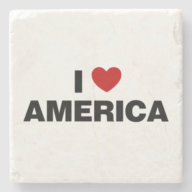 I Love America Stone Coaster (Front)