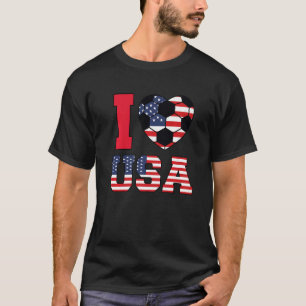 I Love America US American Boys Girl Kids Soccer b T-Shirt