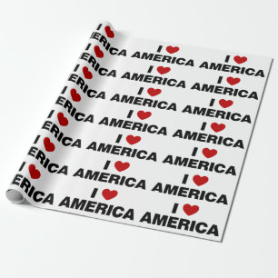 I Love America Wrapping Paper