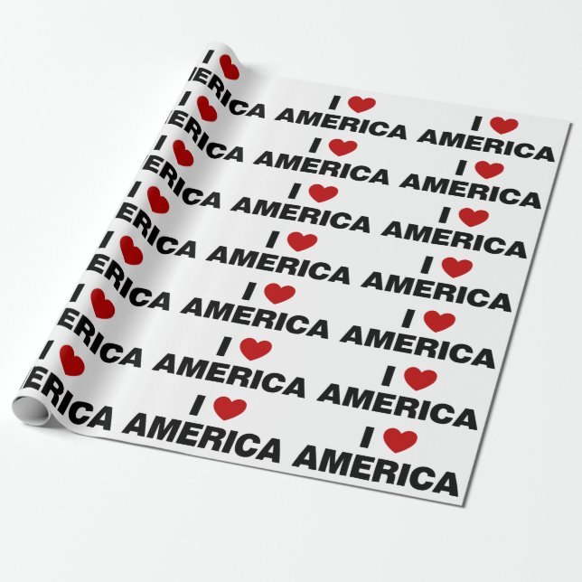 I Love America Wrapping Paper (Unrolled)