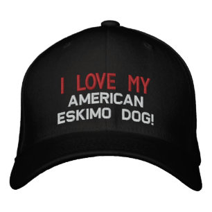 I Love American Eskimo Dogs Breed Specific Embroidered Hat