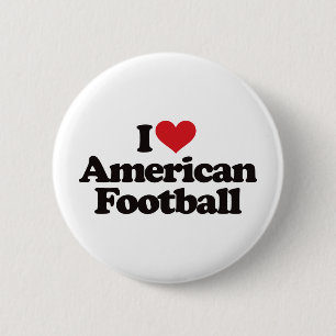 I Love American Football 6 Cm Round Badge