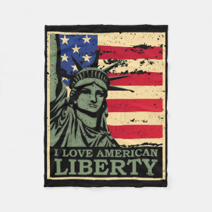 I Love American Liberty 4th Of July Independence D Fleece Blanket