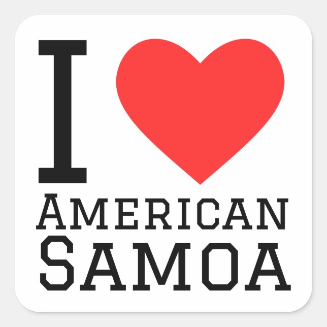 I love American Samoa  Square Sticker (Front)