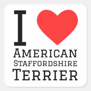 I love American Staffordshire terrier Square Sticker