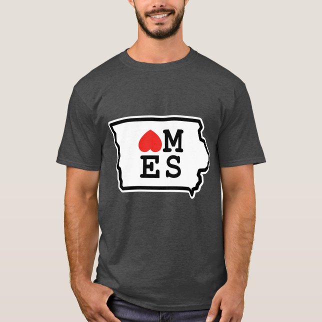 I Love Ames White Active T-Shirt (Front)