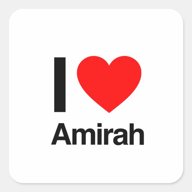 i love amirah square sticker (Front)