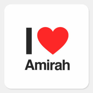 i love amirah square sticker