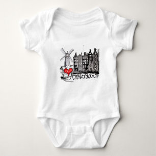 I love Amsterdam Baby Bodysuit