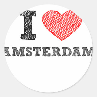 I Love Amsterdam Classic Round Sticker