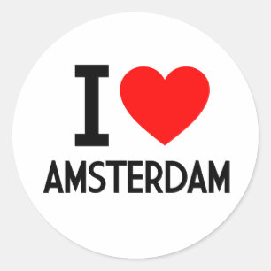 I Love Amsterdam Classic Round Sticker