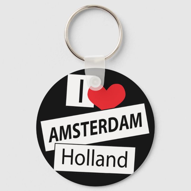 I Love Amsterdam Holland Key Ring (Front)