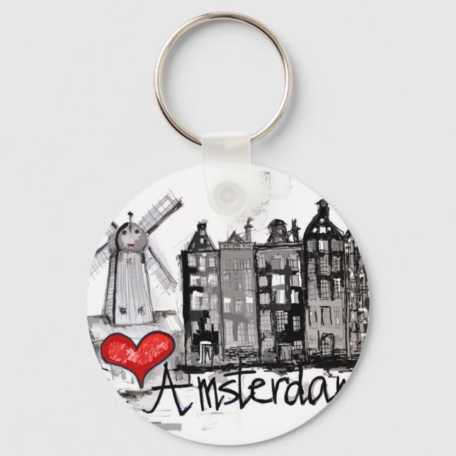 I love Amsterdam Key Ring (Front)