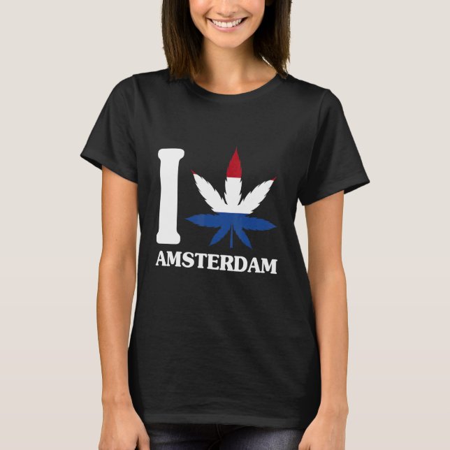 I Love Amsterdam Netherlands Souvenir Dutch Touris T-Shirt (Front)