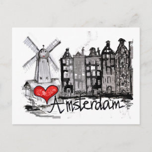 I love Amsterdam Postcard