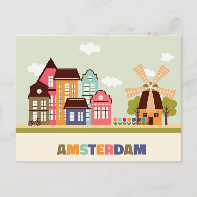 I love Amsterdam Travel The Netherlands Postcard (Front)