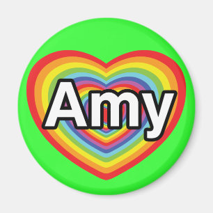 I love Amy, rainbow heart Magnet