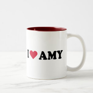 I LOVE AMY Two-Tone COFFEE MUG