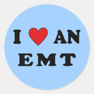 I Love An EMT Classic Round Sticker