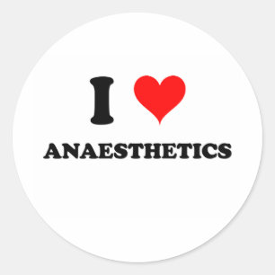 I Love Anaesthetics Classic Round Sticker