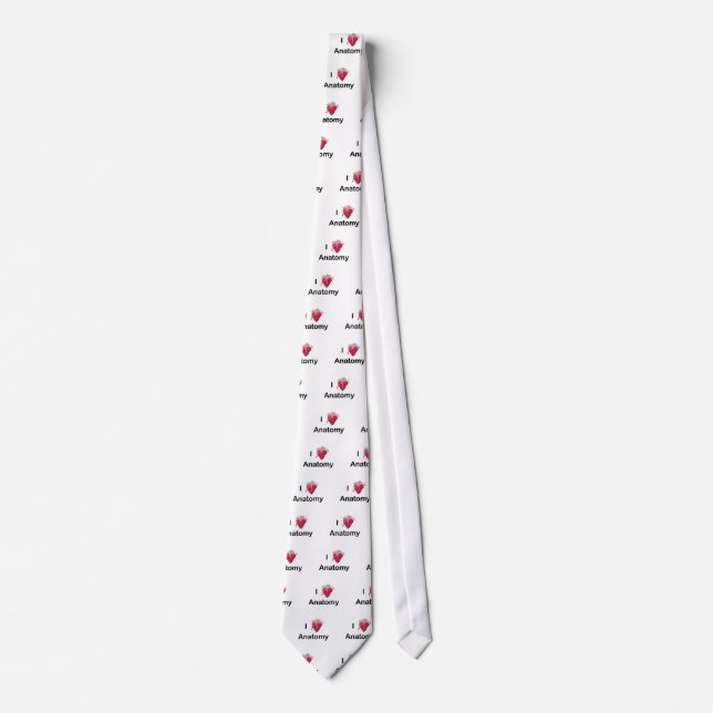 I Love Anatomy with human heart! Tie (Front)