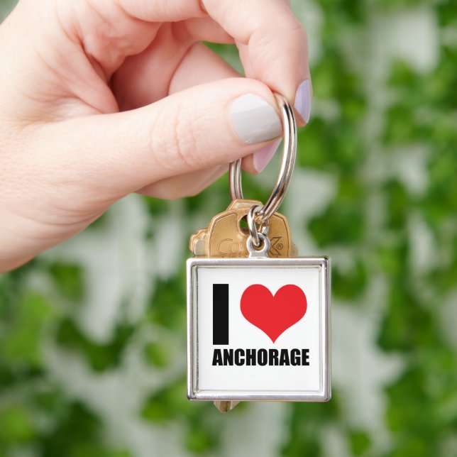 I love Anchorage Key Ring (Hand)