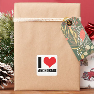 I love Anchorage Square Sticker