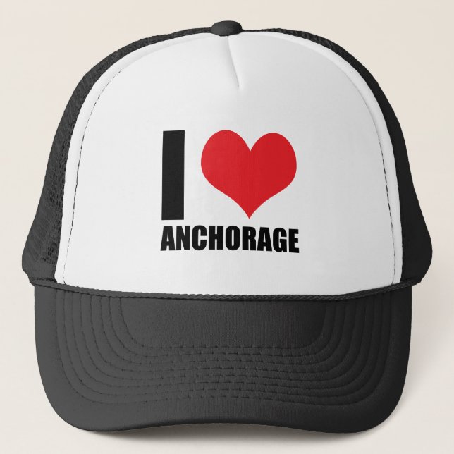 I love Anchorage Trucker Hat (Front)