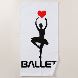 I love and adore ballet elegant one-of-a-kind beach towel