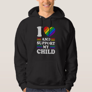 I Love And Support My Child Gay Lesbian Rainbow Pr Hoodie