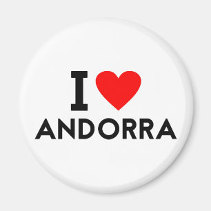 i love Andorra country nation heart symbol text Magnet