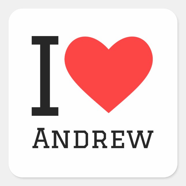 I love andrew square sticker (Front)