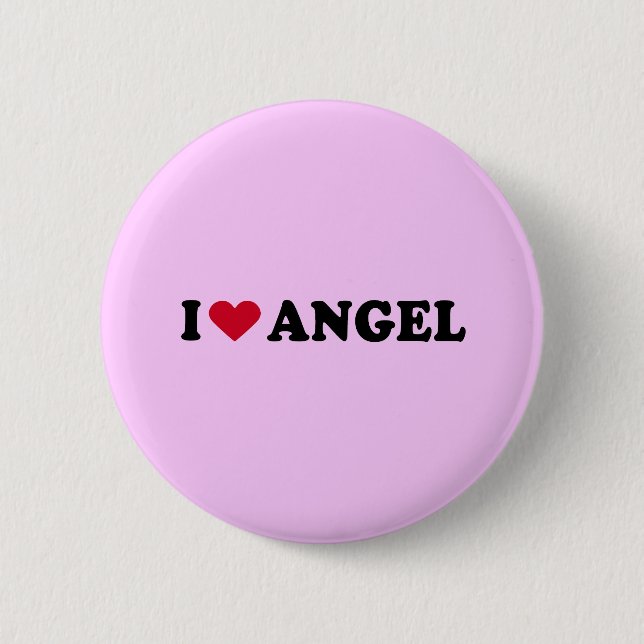 I LOVE ANGEL 6 CM ROUND BADGE (Front)