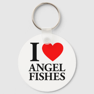 I Love Angel Fishes Key Ring