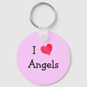 I Love Angels Key Ring