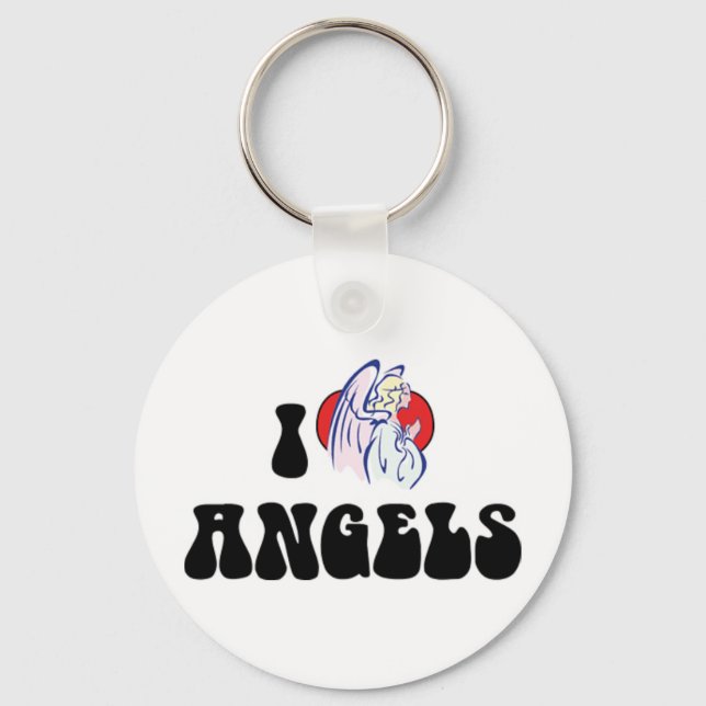 I Love Angels Keychain (Front)