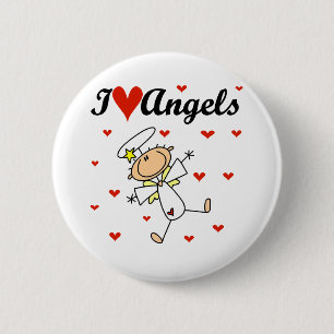 I Love Angels T-shirts and Gifts 6 Cm Round Badge