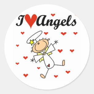 I Love Angels T-shirts and Gifts Classic Round Sticker