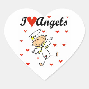 I Love Angels T-shirts and Gifts Heart Sticker